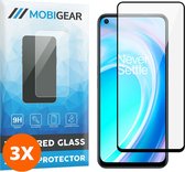 Mobigear Screenprotector geschikt voor OnePlus Nord CE 2 Glazen | Mobigear Premium Screenprotector - Case Friendly - Zwart (3-Pack)