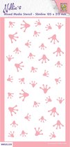 Nellie Snellen Stencil Slimline Background Frog Footprints