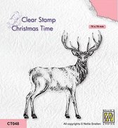 CT048 Nellie Snellen Christmas Time Clearstamp Deer - stempel kerstmis - hert rendier - kerst