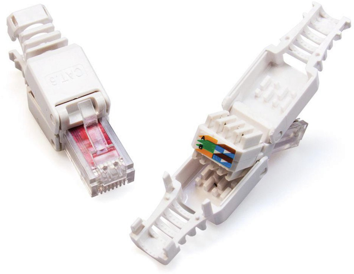 Technetix RJ45-DIY-SHOP toolless connectoren voor U/UTP CAT6 netwerkkabel - 2 stuks