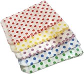 Prigta - Sacs en papier Mix - 50 pièces - 10x16 cm - blanc à pois colorés - 40 gr/ m2 / sacs cadeaux