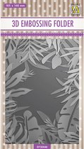 EF3D046 Nellie Snellen 3D Embossing Folder - Frame of tropical leaves - embossingfolder blad - mal kader tropische bladeren