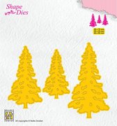 SD167 Snijmal Nellie Snellen - 3 x dennenboom - pinetrees - kerstboom