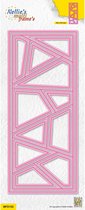 MFD152 Snijmal Nellie Snellen - Multi Frame slim-line die - quilt-2 - mal driehoek patroon in rechthoek - met stiksel