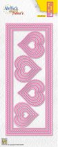 MFD142 snijmal Nellie Snellen - Multi Frame Die - Slimlines hearts - rechthoek gewelfd en harten gegolfd - hart gekarteld - 15 mallen