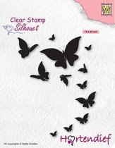 SIL094 - Clearstamp Nellie Snellen dieren condeolance - Butterflies - Kai4yoe - hartendief - vlinder - zwerm vlinders