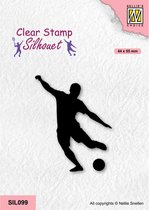 SIL099 Nellie Snellen Clearstamp - Silhouet stamps sport Soccer player - stempel prof voetballer - voetbal