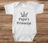 Soft Touch Rompertje met tekst - papa's prinsesje | Baby rompertje met leuke tekst | | kraamcadeau | 0 tot 3 maanden | GRATIS verzending