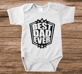 Soft Touch Rompertje met tekst - best dad ever | Baby rompertje met leuke tekst | | kraamcadeau | 0 tot 3 maanden | GRATIS verzending