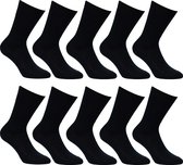 Sorprese 10 Paar Zwarte Sokken - Katoen - Maat 35-38 - Sokken Dames - Sokken Kinderen - Naadloos - Cadeau