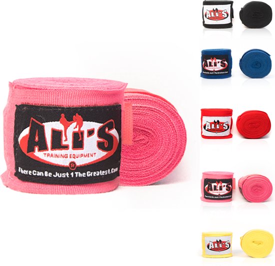 Ali's Fightgear - 1 paar - Roze - 460 cm lang -Bandage boksen - Kickboks bandage - Bandage kickboksen - Bandage - Boxing wraps - Boxing bandage