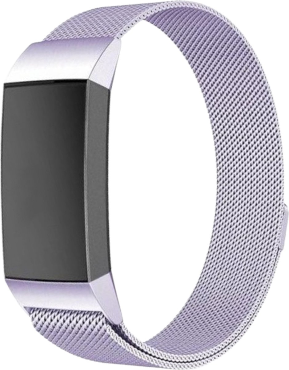 123watches milanese band - lavendel - SM - Geschikt voor Fitbit Charge 3 & 4