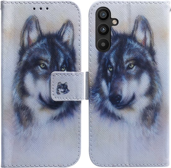 Housse BookCover pour Samsung Galaxy A34 - Loup - Wit