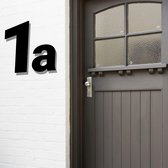 Huisnummer Zwart acryl - Letter a - Hoogte 15cm (blinde bevestiging)