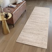 Tapiso Sari Tapis Coureur Beige Moderne Salon Couloir Chambre Taille - 90x300