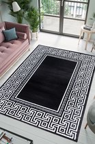 Flycarpets Jaden Modern Vloerkleed - Zwart / Wit - 200x290 cm - Laagpolig Tapijt Woonkamer