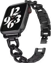 Bracelet de montre en acier de luxe Strap-it - convient aux séries Apple Watch 1/2/3/4/5/6/7/8/SE/ Ultra - noir - Bracelet à maillons pour iWatch taille 42 mm 44 mm 44 mm 49 mm - Taille : 42 - 44 - 45 - 49mm