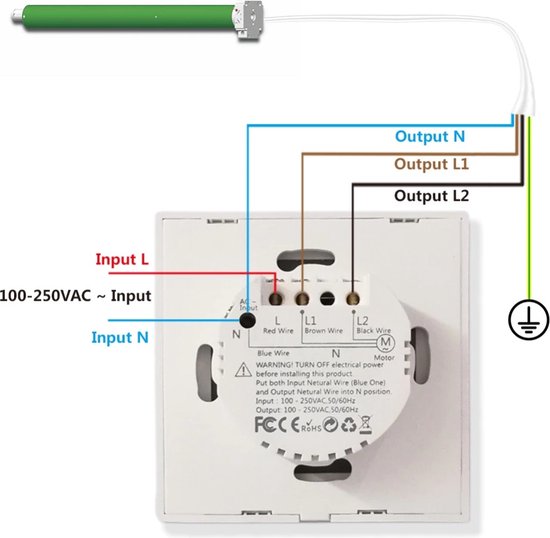 Zigbee touch rolluikschakelaar wit - 600W - Shop Zigbee touch rolluikschakelaar wit - 600W - Shop
