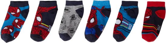 Marvel - Spiderman Sneakersokken - 6 paar - Jongens - Maat 31/34 - Cadeau - kado - Sinterklaas cadeau