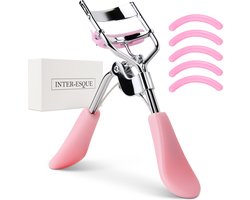 foto van INTER-ESQUE® Wimperkruller - Eyelash Curler + 5x Gratis Extra Siliconen Pad - Roze