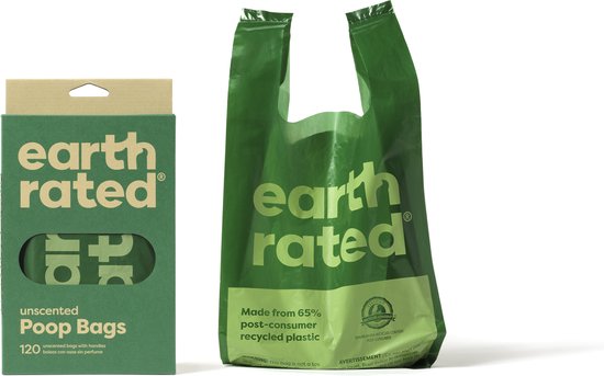 Foto: Earth rated eco poepzakjes met handvat geurloos 120 zakjes