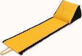 Besarto - Strandmatras - strandmat - opblaasbare rugleuning - 3 standen - oprolbaar - lichtgewicht - Made in EU - wasbaar - kleurecht - compact - yellow & black