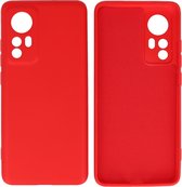 Hoesje Geschikt voor Xiaomi 12 Hoesje - 2.0mm Dikke Fashion Telefoonhoesje Backcover - Siliconen Hoesje - Rood