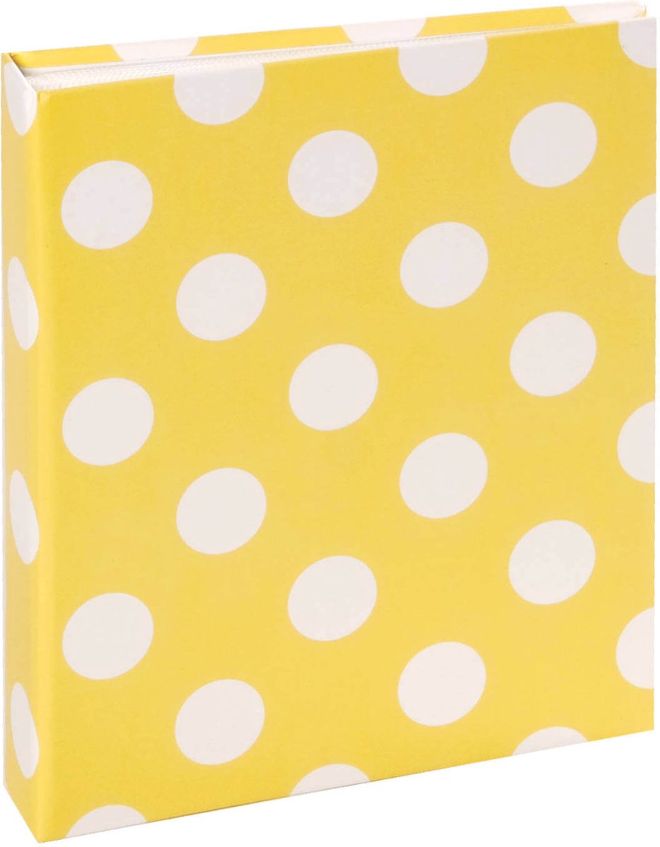 SecaDesign fotoalbum insteek Polkadot geel - 52 foto’s 10 / 11 x 15 cm - foto etui / insteekalbum