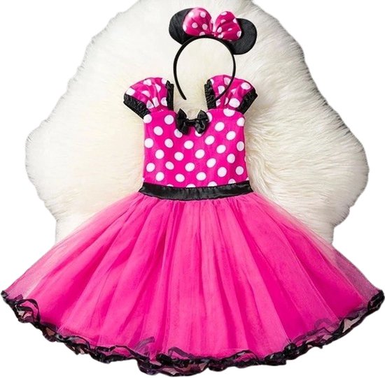 Costume bébé Minnie Mouse - Tenue MinnieMouse pour bébé - Couleur: Zwart &  Rouge 