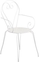 Set de 4 chaises de jardin empilables romantiques en fer forgé - blanc