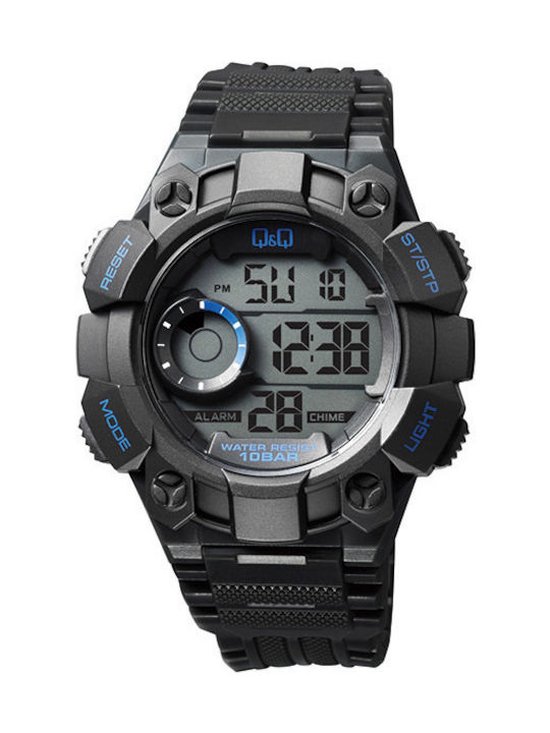 Digitaal horloge van Q&Q 10BAR -zwart M176J003