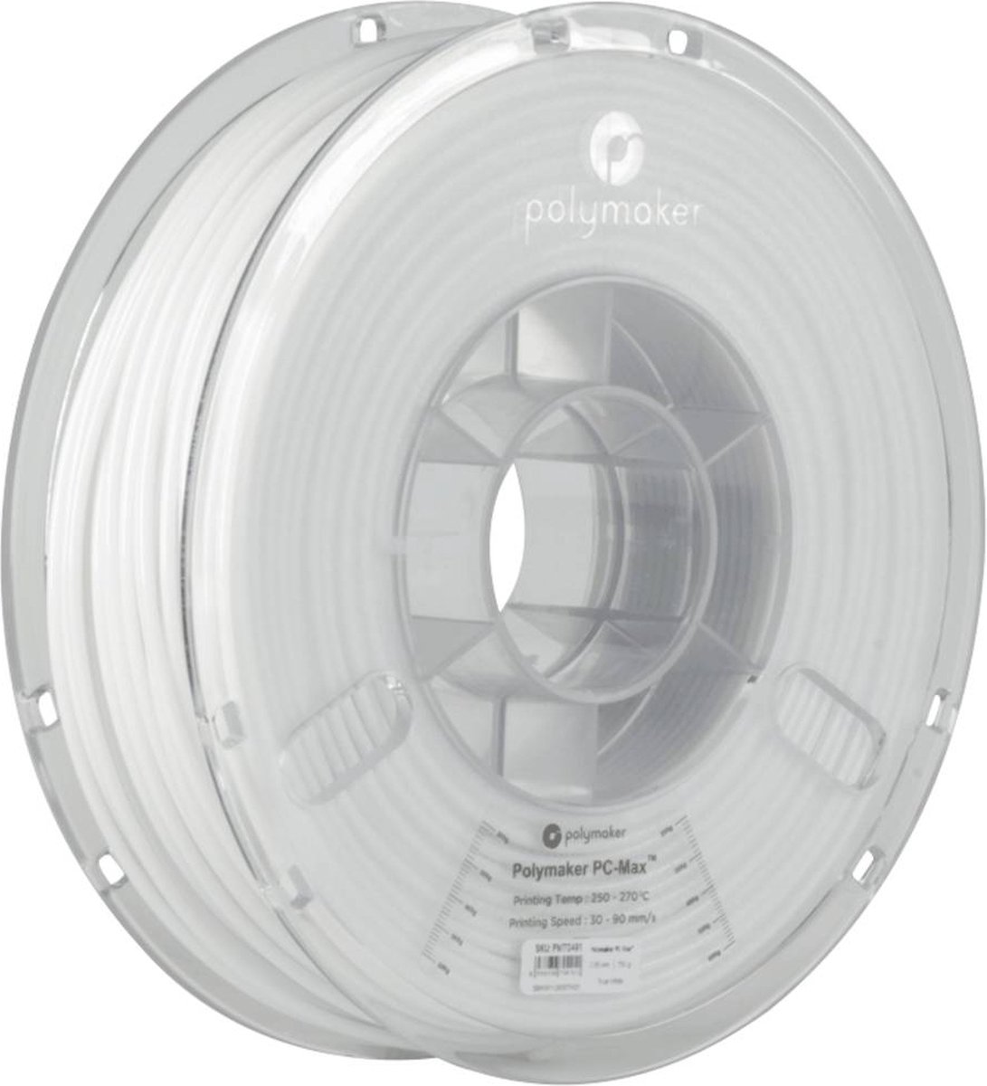 Polymaker PC02002 Polymax Tough Filament PC (polycarbonaat) Hoge stijfheid, Hittebestendig, Slagvast 1.75 mm 750 g Wit Kleurloos