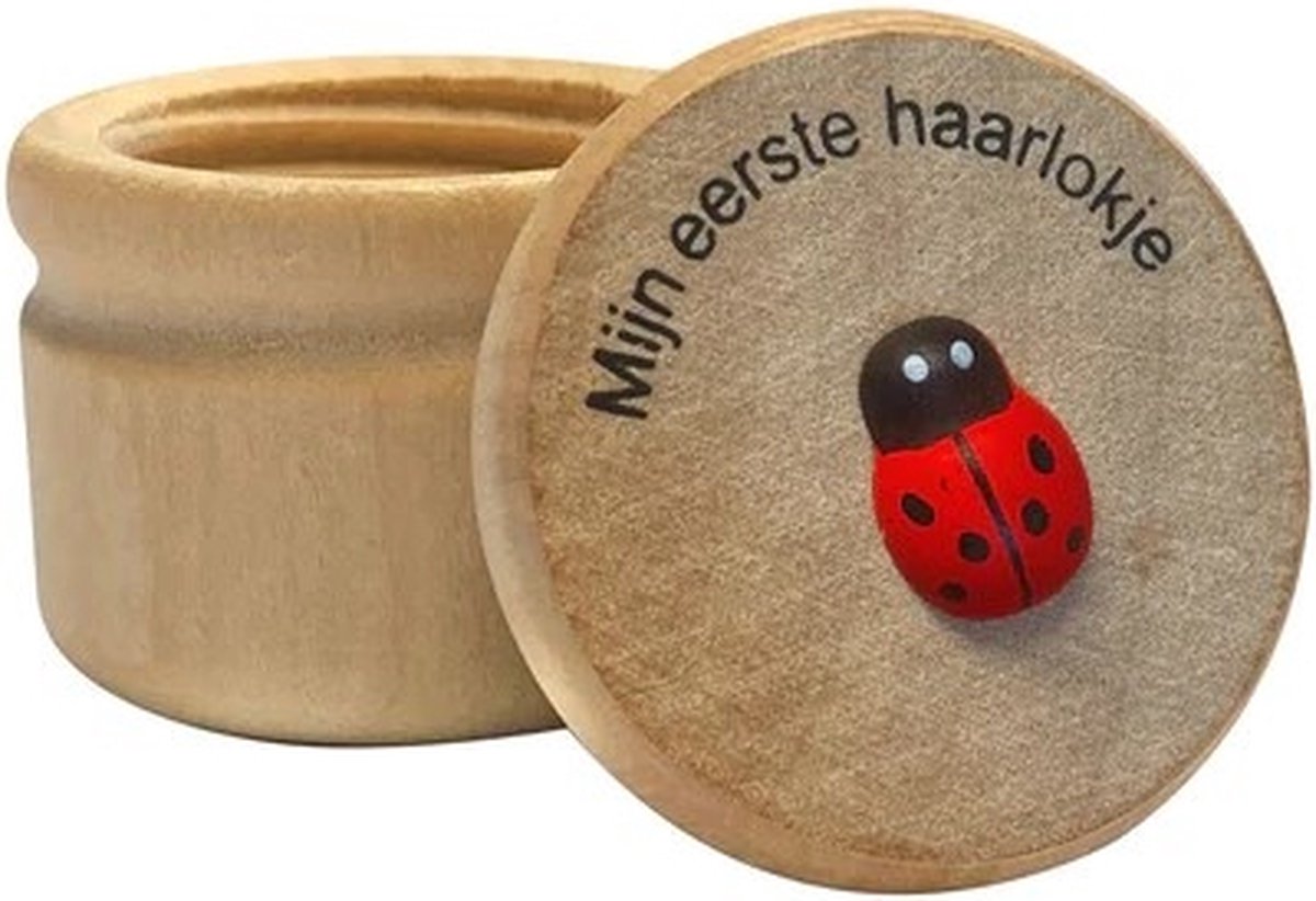 Goedkoopste Haarlok Doosje - Mijn Eerste Haarlokje Houten Doosje met Lieveheersbeestje
