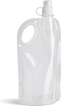 Gourde / gourde / gourde de sport pliable - blanc - plastique - 770 ml - bouchon à vis - poche à eau