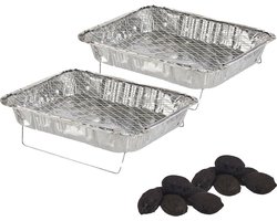 La Dehesa Eenmalig gebruik wegwerp BBQ/Barbeque grills - 2x - 42 x 30 x 5 cm