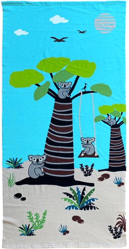 Strand/badlaken voor kinderen - koala print - 70 x 140 cm - microvezel |  bol.com