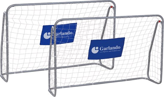 Garlando - Kick & Rush - Voetbaldoeltjes - set van twee - 215 x 152 cm - Voetbal - Training - Incl. 6 Grondhaken