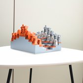 Fiastra - Imperiale 3D Schaakbord set - bordspellen - luxe schaakspel - unieke schaakstukken - gerecycled plexiglas en gerecycled plastic