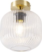 QAZQA karel - Art Deco Dimbare LED Smart Plafondlamp incl. wifi met Dimmer - 1 lichts - Ø 20 cm - Goud/messing - Woonkamer | Slaapkamer | Keuken