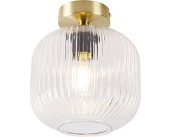 QAZQA karel – Art Deco Dimbare LED Smart Plafondlamp incl. wifi met Dimmer – 1 lichts – Ø 20 cm – Goud/messing – Woonkamer | Slaapkamer | Keuken