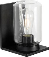 QAZQA marshall - Moderne Wandlamp voor buiten - 1 lichts - D 16.6 cm - Zwart - Buitenverlichting