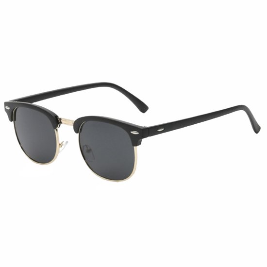 Fako Sunglasses® - Lunettes de soleil style club - Polarisées - Femme - Homme - Zwart mat / Or
