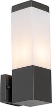 QAZQA malios - Moderne Wandlamp voor buiten - 1 lichts - L 8 cm - Donkergrijs - Buitenverlichting