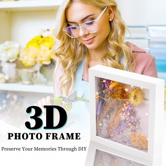 3D-fotolijst om te vullen, fotolijst diep 20 x 20 cm voor objecten tot 3  cm,... | bol.com