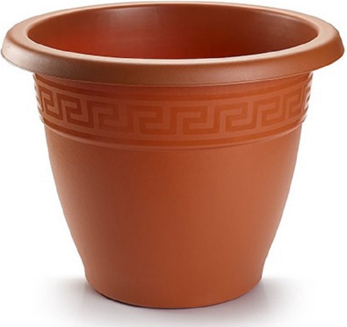 Plasticforte Plantenpot - terracotta bruin - 25x19 cm - bloempot - kunststof - rond