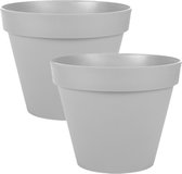 3x stuks bloempotten Toscane kunststof grijs D20 x H17 cm - 3 liter - Potten/plantenpotten