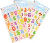 Stickervelletjes - 3x - 25x sticker cijfers 0-9- gekleurd - nummers