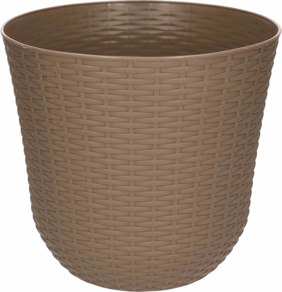 PlasticForte Bloempot - taupe - D25 x H23 cm - rotan kunststof - plantenpot