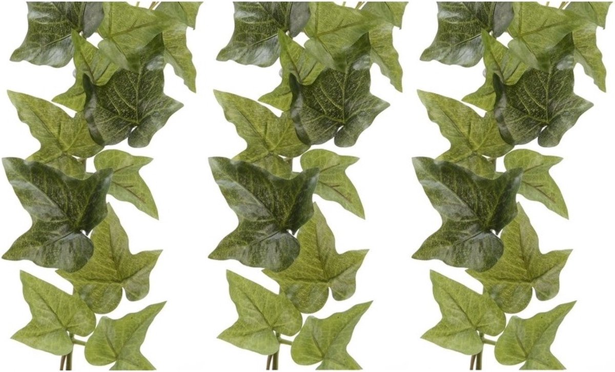Bellatio Flowers & Plants 3x Groene Hedera Helix/klimop kunstplant slingers 180 cm - Kunstplanten/nepplanten - Hangplanten