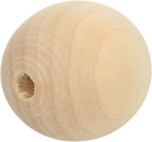 Ronde houten ballen (kralen) uit beuken met gat, naturel - 4 mm - 500 stuks